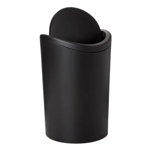 Poubelle de salle de bains 6 l, noir, TATAY - TATAY Prix Bas