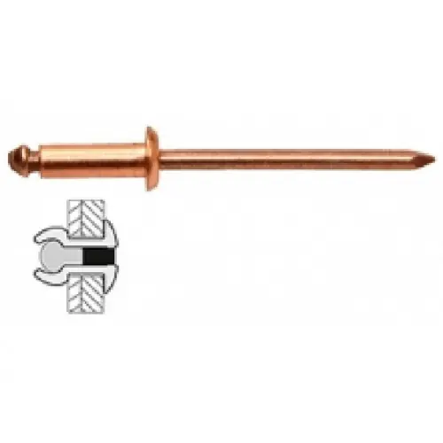100 rivets cuivre / acier à tête plate Ø 3 x 10 mm – TECHMAN Bon Marché