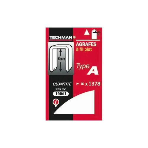 Agrafes 6 mm – type A – TECHMAN Marque