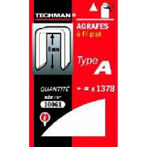 Agrafes 8 mm – type C – TECHMAN Marque