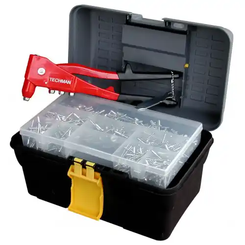 Satisfait Ou Remboursé Boite à outils + pince à riveter +160 rivets - TECHMAN