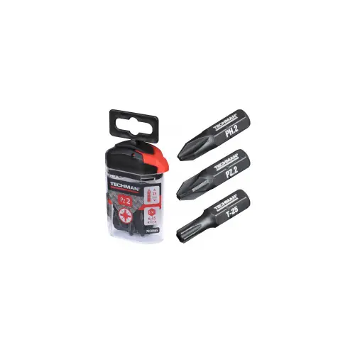 Embouts de vissage ‘s2 black‘ 10 embouts Ph2 25 mm - TECHMAN Prix Bas