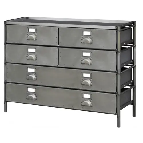 Populaire Meuble de Rangement Industriel - 4 Etages / 6 Tiroirs - TECHMAN