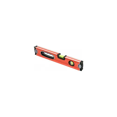Niveau alu tubulaire antichoc 400 mm - 1 poignée 2 fioles 180° et 90° - TECHMAN Offre Exclusive