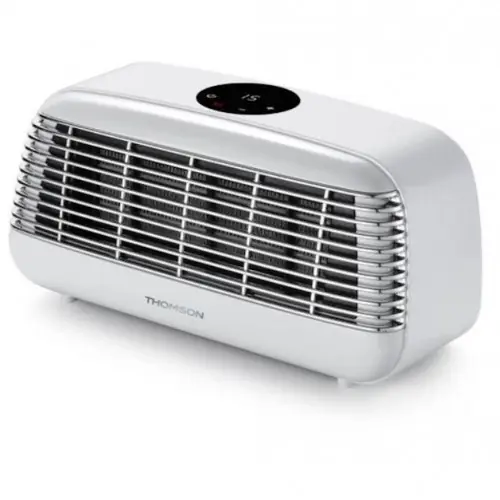Nouvel Arrivage Radiateur soufflant mobile céramique – THOMSON Vintage blanc – 1500W – avec télécommande – Thomson