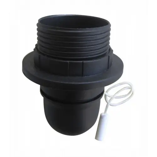 Promotion Saisonnière Douille 1/2 fil et baguette E27 TIBELEC, plastique, noir 60 W – TIBELEC