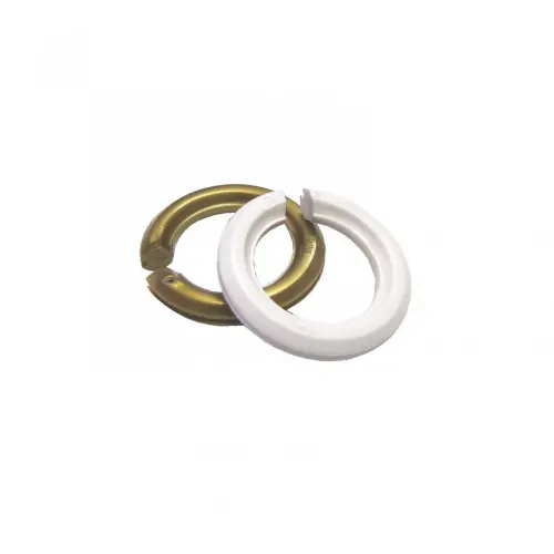 Lot de 2 bagues abat-jour B22 / E14 TIBELEC, plastique, or et blanc – TIBELEC Satisfait Ou Remboursé