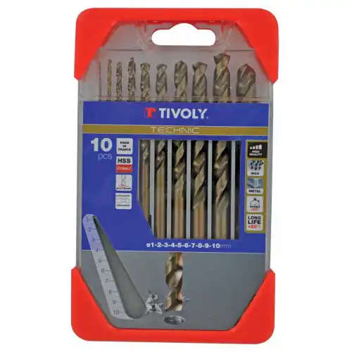 Dernière Chance Coffret 10 forets technic métal, Diam.1 à 10 mm TIVOLY 114685f0001 – TIVOLY