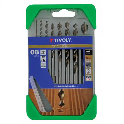 Affaire À Saisir Coffret 8 forets technic bois, Diam.2-3-4-5-6-7-8-10 mm TIVOLY – TIVOLY