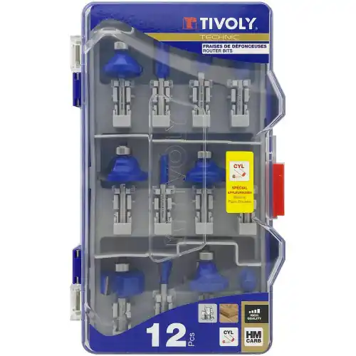 Coffret de 12 fraises pour affleureuse, Diam.6 mm TIVOLY – TIVOLY Nouvel Arrivage