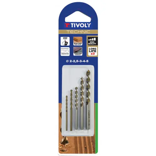 Coffret de 5 forets technic bois, Diam.2 à 5 mm TIVOLY – TIVOLY Affaire À Saisir
