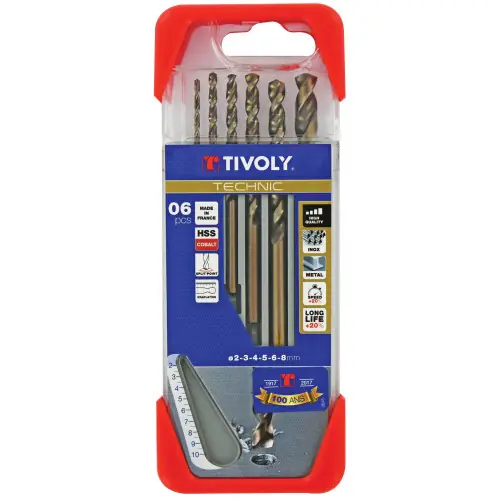 Coffret de 6 forets technic métal, Diam.2 à 8 mm TIVOLY 11468470047 – TIVOLY Bon Marché