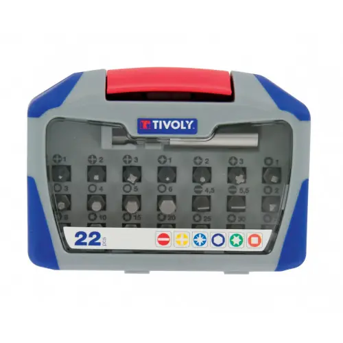 Coffret embouts de vissage 22 pièces +porte embouts TIVOLY – TIVOLY Prix Promo