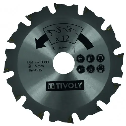 Pas Cher Disque à tronçonner de meuleuse pour bois TIVOLY, Diam.115 x 15 x 22.2 mm – TIVOLY