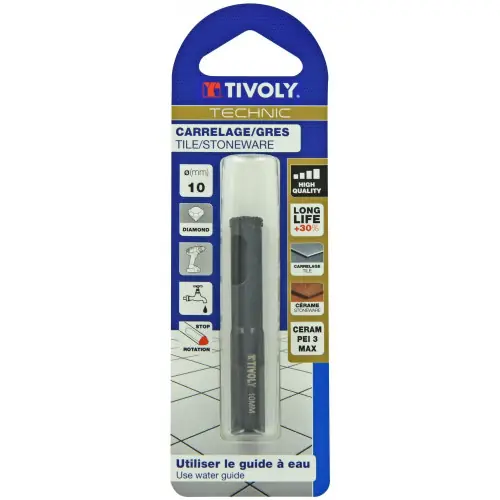 Foret diamant pour carrelage en grès, diam. 10 mm TIVOLY – TIVOLY Dernière Chance