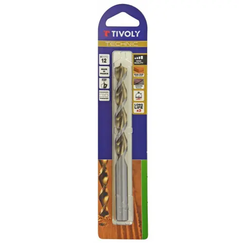 Foret hélicoïdal pour bois TIVOLY, diam. 12 x 22,5 cm – TIVOLY Livraison Express