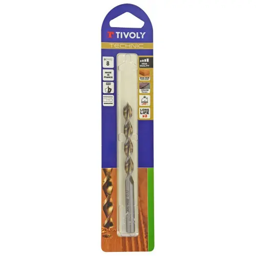 Foret hélicoïdal pour bois TIVOLY, diam. 8 x 22,5 cm – TIVOLY Dernier Modèle