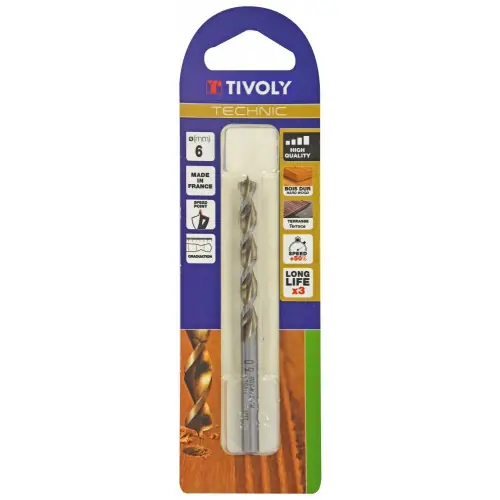 Expédition Rapide Foret hélicoïdaux pour bois TIVOLY, diam. 6 x 16 cm – TIVOLY