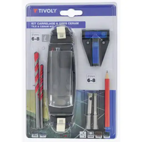 Kit perçage carrelage grès cérame, Diam.6 et 8 mm TIVOLY – TIVOLY Meilleure Vente