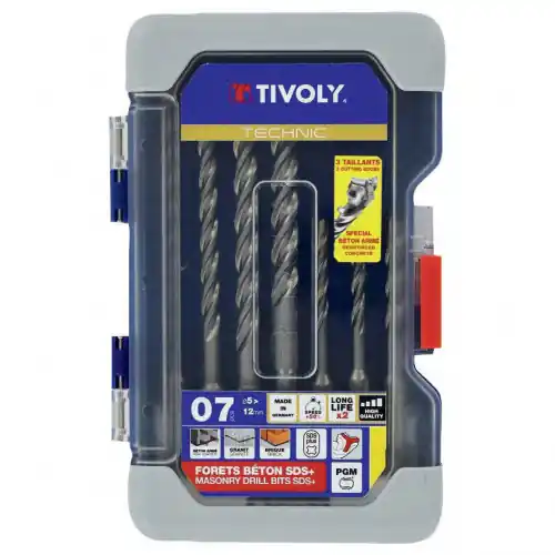 Acheter En Ligne Lot de 7 forets à béton, TIVOLY, diam.5 à 12 mm – TIVOLY