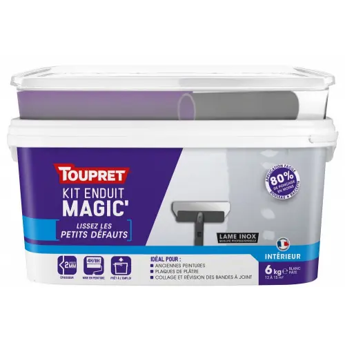 Enduit de lissage en pate Magic‘ kit avec outils TOUPRET 6 kg – Toupret Pas Cher