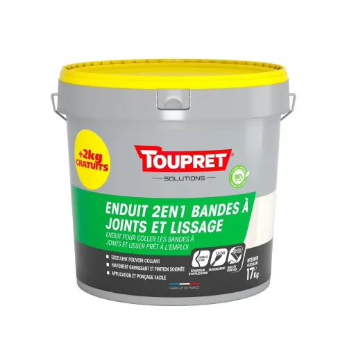 Enduit pour bande à joint en pâte TOUPRET 15kg+2kg gratuit – Toupret Populaire