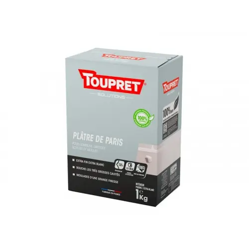 Super Prix Plâtre de Paris en poudre pour mur / plafond intérieur, TOUPRET, 1 kg – Toupret