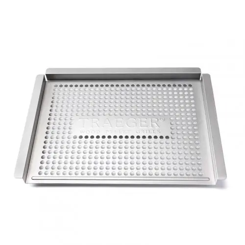 Offre Du Jour Panier de cuisson inox pour barbecue – bords surélevés – 40 x 29 cm – 1,10 kg – Traeger