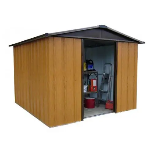 Expédié Aujourd&rsquo;hui Abri Métal 1013WGY – S.H. T. 12,00 m² – H. 212cm – Marron bois – Trigano