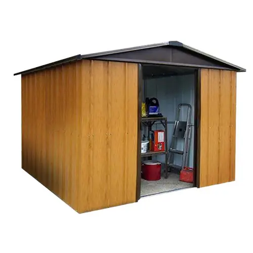 Commande En Gros Abri Métal 108WGY – S.H. T. 7,18 m² – H. 212cm – Marron bois – Trigano