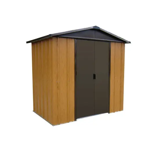 Abri Métal 65WGY – S.H. T. 2,77 m² – H. 189 cm – Marron bois – Trigano Bon Plan
