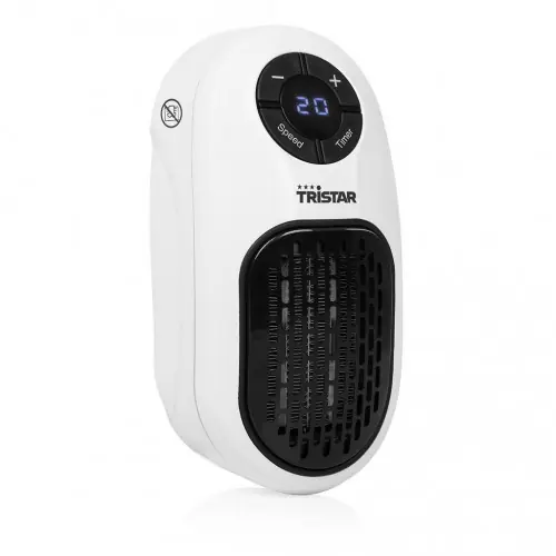 Authentique Chauffage à brancher céramique 400 W – minuteur programmable – thermostat réglable – Tristar