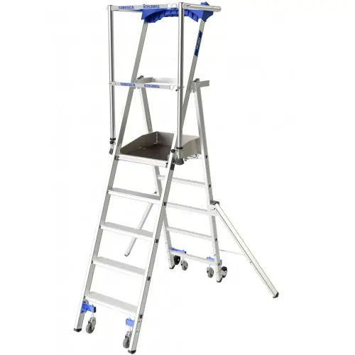 Plate-forme de travail ultra-mobile Veloce à 7 marches garde-corps rigide avec sangle anti-chute - Tubesca-Comabi Nouveauté