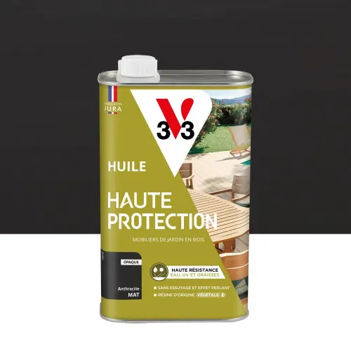 Huile pour bois extérieur V33 haute protection anthracite mat 1 l - V33 Marque