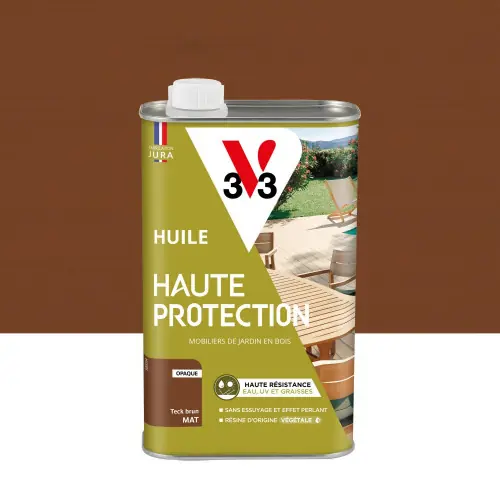 Huile pour bois extérieur V33 Haute protection teck brun mat 1 l - V33 Top Vente