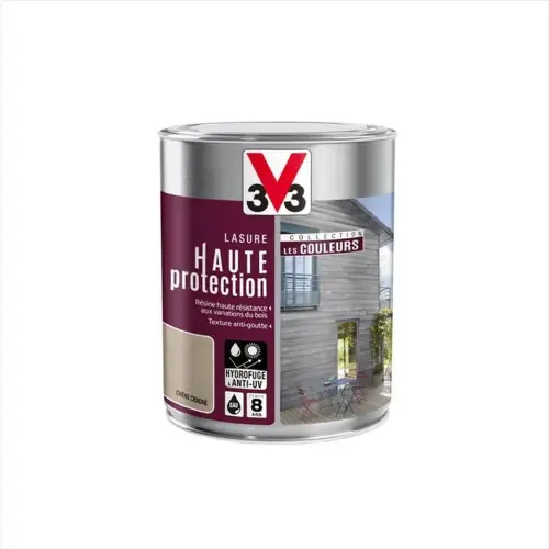 Lasure haute protection les couleurs 8 ans chêne cendré satiné 1 l – V33 – V33 Haute Qualité