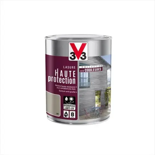 Lasure haute protection les couleurs 8 ans Lin satiné 1 l - V33 - V33 Livraison Express