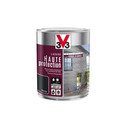 Lasure haute protection les couleurs 8 ans réglisse satiné 1 l – V33 – V33 Meilleur Prix