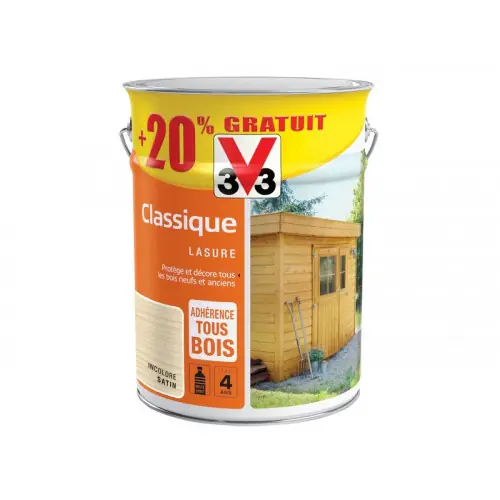 Achat Immédiat Lasure V33 Classique 4 Ans Incolore Satiné 6 L – V33