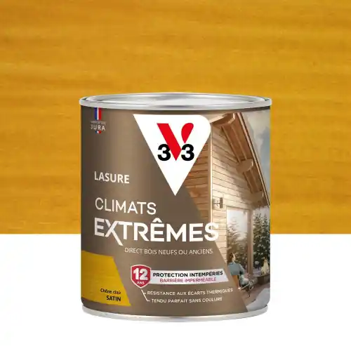 Lasure V33 Climats extrêmes® 12 ans chêne clair satiné 0.75 l - V33 Offre Spéciale