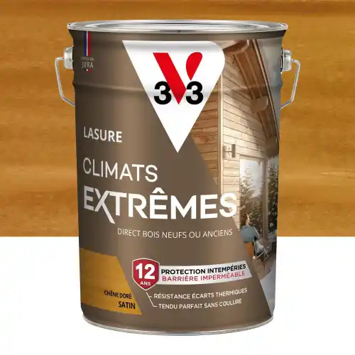 Lasure V33 Climats extrêmes 12 ans chêne doré satiné 5 l - V33 Expédition Rapide