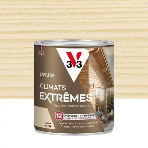 Lasure V33 Climats extrêmes 12 ans incolore satiné 0.75 l – V33 Top Vente