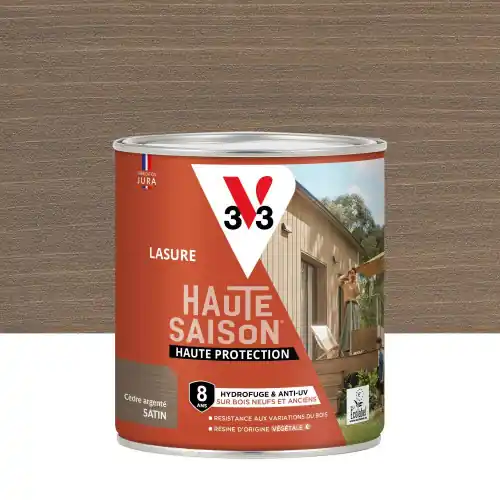 Lasure V33 Haute saison 8 ans cèdre argenté satiné 0.75 l - V33 Quantité Limitée
