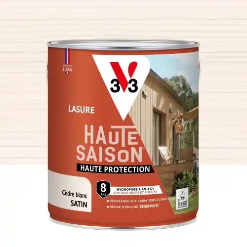 Acheter En Ligne Lasure V33 Haute saison 8 ans cèdre blanc satiné 2.5 l – V33