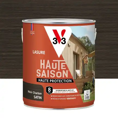 Nouvel Arrivage Lasure V33 Haute saison 8 ans noir charbon satiné 2.5 l - V33