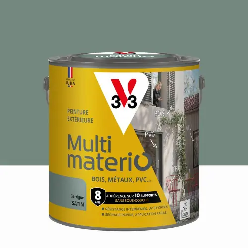 Peinture extérieure bois, fer, plastique V33 garrigue satiné 2L - V33 Remise