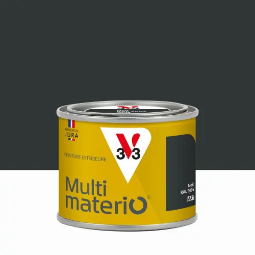 Peinture extérieure bois, fer, plastique V33 noir mat 125ml - V33 Seulement Aujourd'hui
