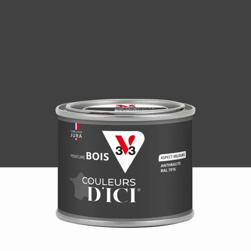 Petit Prix Peinture extérieure bois V33 Couleurs d‘ici, anthracite velours 0.125l - V33