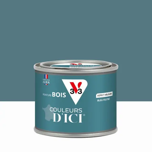 Solde Peinture extérieure bois V33 Couleurs d‘ici, bleu feutré velours 0.125l - V33