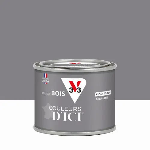 Peinture extérieure bois V33 Couleurs d‘ici, gris flotté velours 0.125l - V33 Prix Cassé